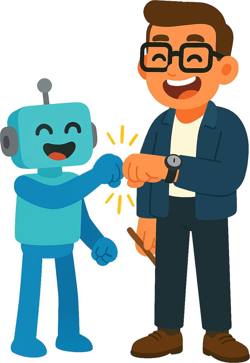 Characters fist bumping